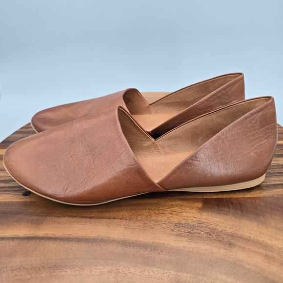 Miz Mooz Kimmy Flats Women's 9.5 41 Brown Leather D'Orsay Career Slip On Shoes - Picture 3 of 7